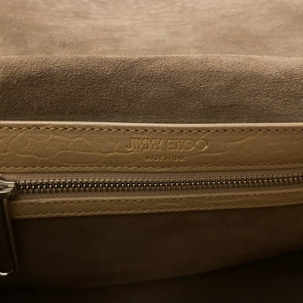 Jimmy Choo Lockett City Grainy Leather Beige Bag - Picture 14 of 14